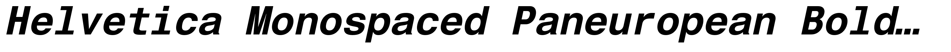 Helvetica Monospaced Paneuropean Bold Italic
